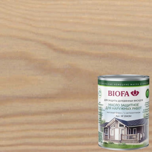 Масло для фасадов Biofa 2043М цвет 4346 Красный дуб 1 л