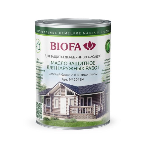 Масло для фасадов Biofa 2043М цвет 8541 Бренди 1 л
