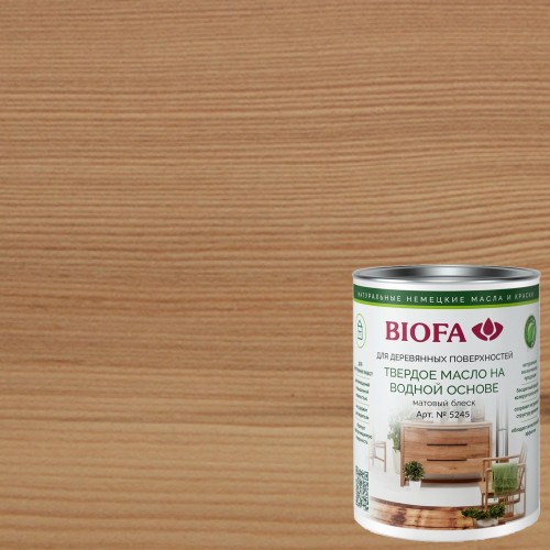 Масло с твердым воском для дерева Biofa 5245 цвет 3701 Лиственница матовое 0,125 л