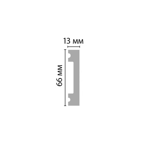Молдинг из полистирола Decomaster Eco Line D157-84 Ясень белый 2900×66×13, технический рисунок