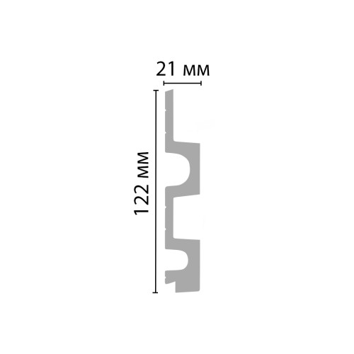 Стеновая панель из полистирола Decomaster Eco Line D302-1619 2900×122×21, технический рисунок
