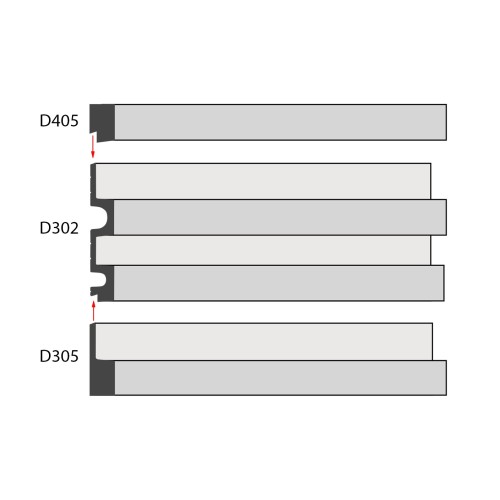 Финишный молдинг Decomaster Eco Line D305-112 Серый матовый 2900×61×21, технический рисунок