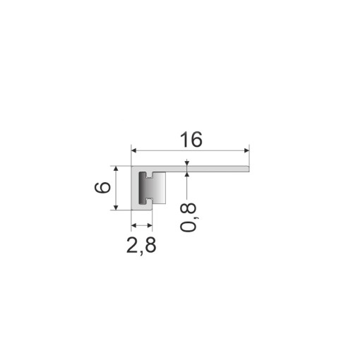 Микроплинтус алюминиевый Modern Decor RAL 7045 Серый Телегрей 1 14-28-05 2500×16×6