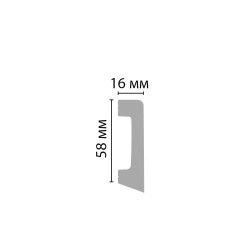 Плинтус Decomaster Травертин светлый D234-1619 2400×58×16, технический рисунок