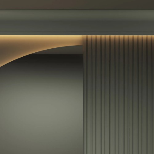 Карниз под покраску Decor-Dizayn Modern DD520 с подсветкой 2000×70×140 фото в интерьере