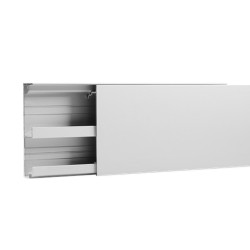Плинтус алюминиевый скрытый Ликорн Серебристый С-07.3.2 матовый 2500×60,5×15