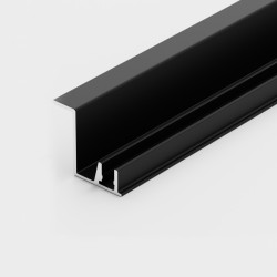 Плинтус алюминиевый теневой Ликорн С-12.2.3 черный с подсветкой 2000×20×18