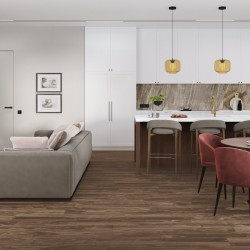 Кварцвиниловый SPC ламинат Damy Floor Family Орех Американский American Walnut 0036-3 1220×180×4