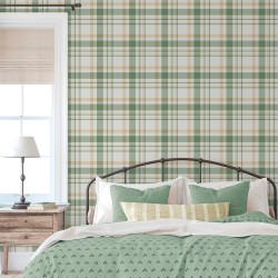 Обои Aura Spring Plaid green 1906-5 10,05×0,53