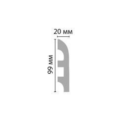 Плинтус под покраску Decomaster Артпрофиль A016 2000×99×20