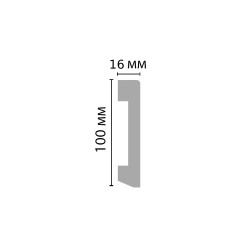 Плинтус под покраску Decomaster Артпрофиль A036 2000×100×16