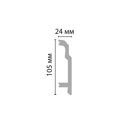 Плинтус под покраску Decomaster Артпрофиль A155 2000×105×24