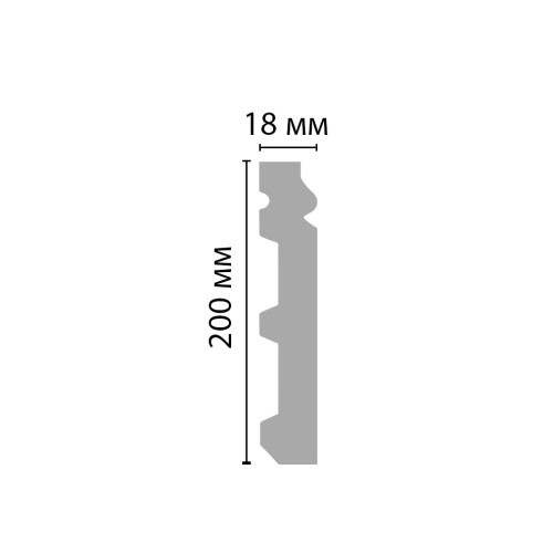 Плинтус под покраску Decomaster Артпрофиль A245 2000×200×18