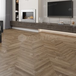 Кварцвиниловая плитка Alpine Floor клеевая Chevron Alpine LVT Макадамия Chevron ECO 20-5 французская елка 555×127×2,5