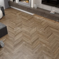 Кварцвиниловая плитка Alpine Floor клеевая Chevron Alpine LVT Макадамия Chevron ECO 20-5 французская елка 555×127×2,5