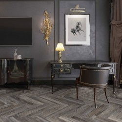 Кварцвиниловый SPC ламинат Cronafloor Herringbone Дуб Реймс H008 венгерская елка 640×128×4,5