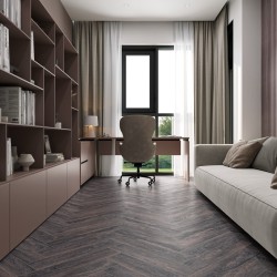 Кварцвиниловый SPC ламинат Cronafloor Herringbone Дуб Бордо H006 венгерская елка 640×128×4,5