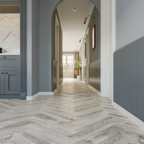 Кварцвиниловый SPC ламинат Cronafloor Herringbone Дуб Страсбург H005 венгерская елка 640×128×4,5