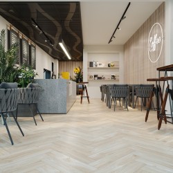 Кварцвиниловый SPC ламинат Cronafloor Herringbone Дуб Ницца H002 венгерская елка 640×128×4,5