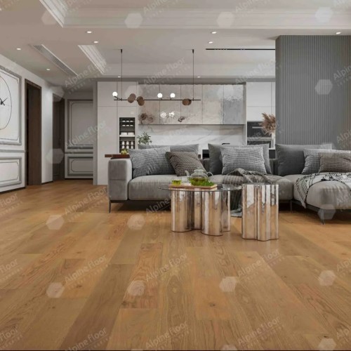 Инженерная доска Alpine Floor Villa Дуб Хани EW201-13 400-1200×165×12 фото в интерьере