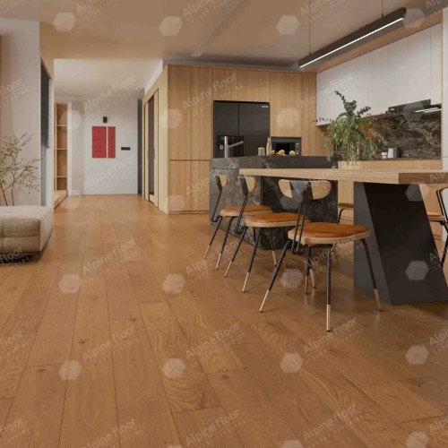 Инженерная доска Alpine Floor Villa Дуб Имбирный EW201-14 400-1200×165×12 фото в интерьере