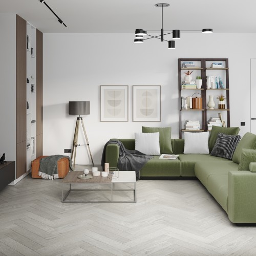 Кварцвиниловая плитка Damy Floor клеевая London LVT Йорк York 191023EL-04-LVT венгерская елка 590×118×2,5 фото в интерьере
