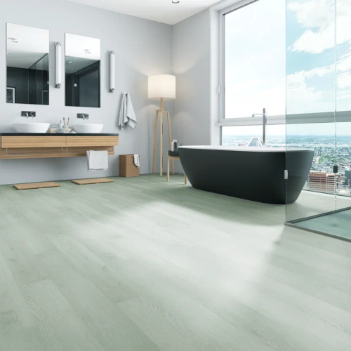 Кварцвиниловый SPC ламинат Home Expert Natural Дуб Ледяной замок 943-07 1220×150×3,5 фото в интерьере