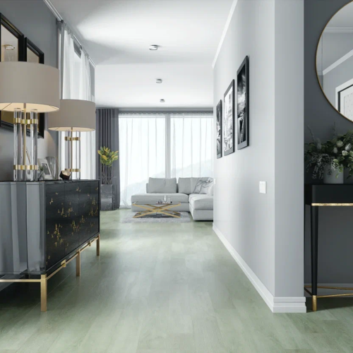 Кварцвиниловый SPC ламинат Home Expert Natural Дуб Тихий лес 1203 / 0-004 1220×150×3,5 фото в интерьере