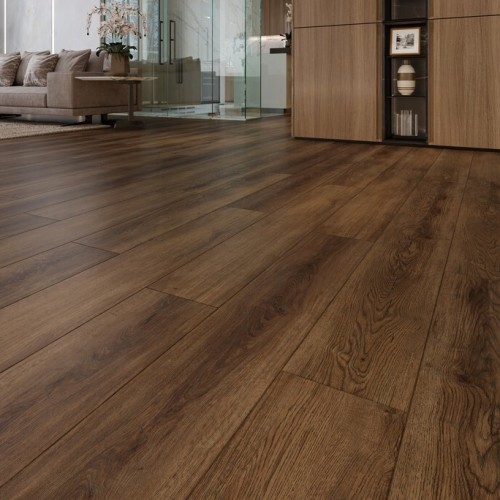 Кварцвиниловый SPC ламинат Evofloor Home Oak Сhocolate Дуб Шоколадный L-20242 1220×183×4 фото в интерьере