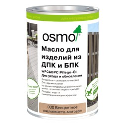 Масло для террас из ДПК Osmo WPC & BPC Pflege-Ol 030 Бесцветное шелковисто-матовое 1 л