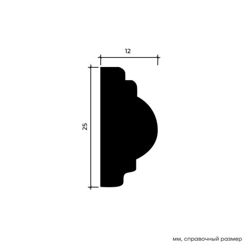Молдинг под покраску гибкий Европласт 1.51.322 2000×25×12 Молдинг под покраску гибкий Европласт 1.51.322 2000×25×12