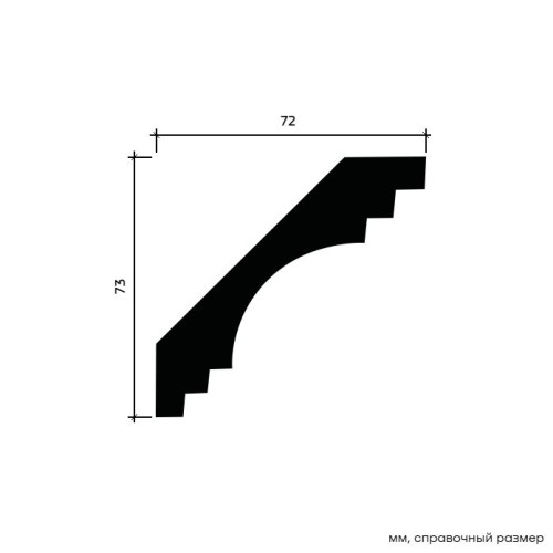 Потолочный плинтус под покраску Европласт 1.50.199 2000×72×73