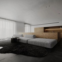 Профиль алюминиевый теневой с подсветкой Laconistiq Gips Ultra Черный муар RAL 9005 54-31-300 3000×37×42,5