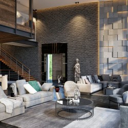 Профиль алюминиевый теневой с подсветкой Laconistiq Gips Ultra Черный муар RAL 9005 54-31-300 3000×37×42,5