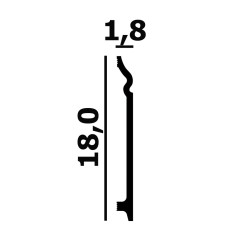 Плинтус под покраску Перфект Плюс P114 2000×180×18