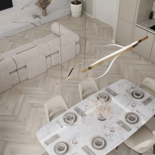 Кварцвиниловый SPC ламинат Cronafloor Herringbone 2.0 Дуб Гавр H013 венгерская елка 640×128×4,5