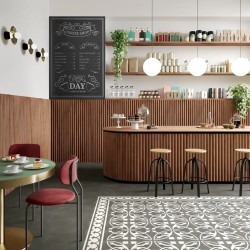 Кварцвиниловая плитка Invictus клеевая Maximus Tile Victorian Deco Charcoal 229×229×2,5