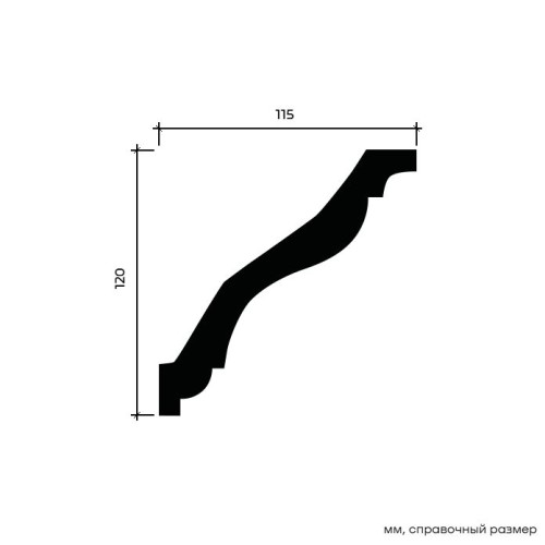 Потолочный плинтус под покраску Европласт 1.50.133 2000×115×120