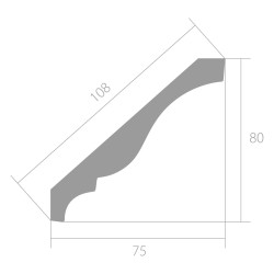 Потолочный плинтус под покраску Ultrawood CR 0001 i 2000×75×80