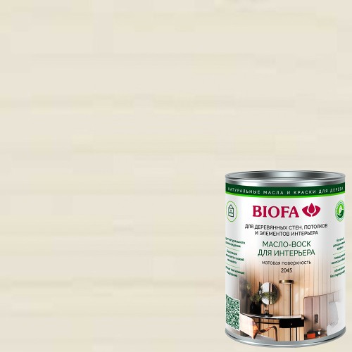 Масло с воском для дерева Biofa 2045 цвет Белый матовое 0,125 л