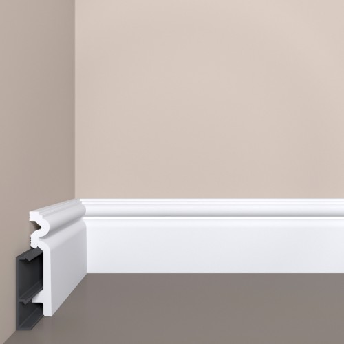 Плинтус под покраску с монтажной планкой Bello Deco П14 2000×90×19