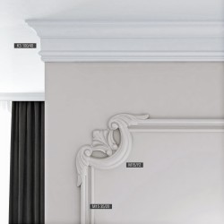 Потолочный плинтус под покраску Bello Deco К3 2000×40×100