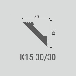 Потолочный плинтус под покраску Bello Deco К15 2000×30×30