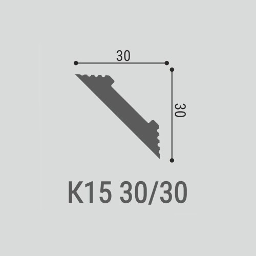 Потолочный плинтус под покраску Bello Deco К15 2000×30×30