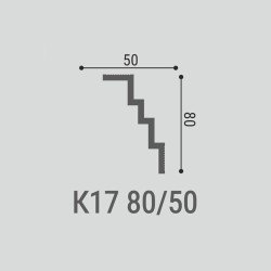 Потолочный плинтус под покраску Bello Deco К17 2000×50×80