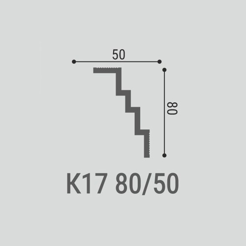 Потолочный плинтус под покраску Bello Deco К17 2000×50×80