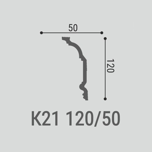 Потолочный плинтус под покраску Bello Deco К21 2000×50×120