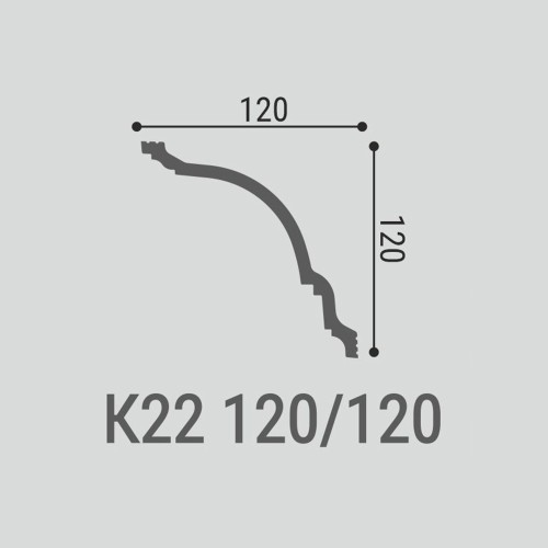 Потолочный плинтус под покраску Bello Deco К22 2000×120×120