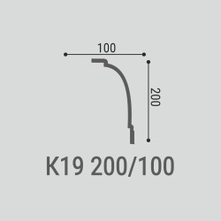 Потолочный плинтус под покраску Bello Deco K19 2000×100×200