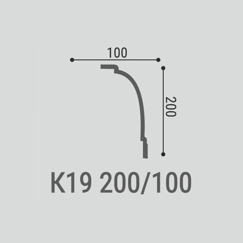 Потолочный плинтус под покраску Bello Deco K19 2000×100×200